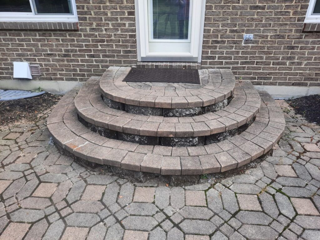 How can I upgrade failing outdoor paver patio steps for safety and style in Cincinnati, Dayton and Columbus, OH